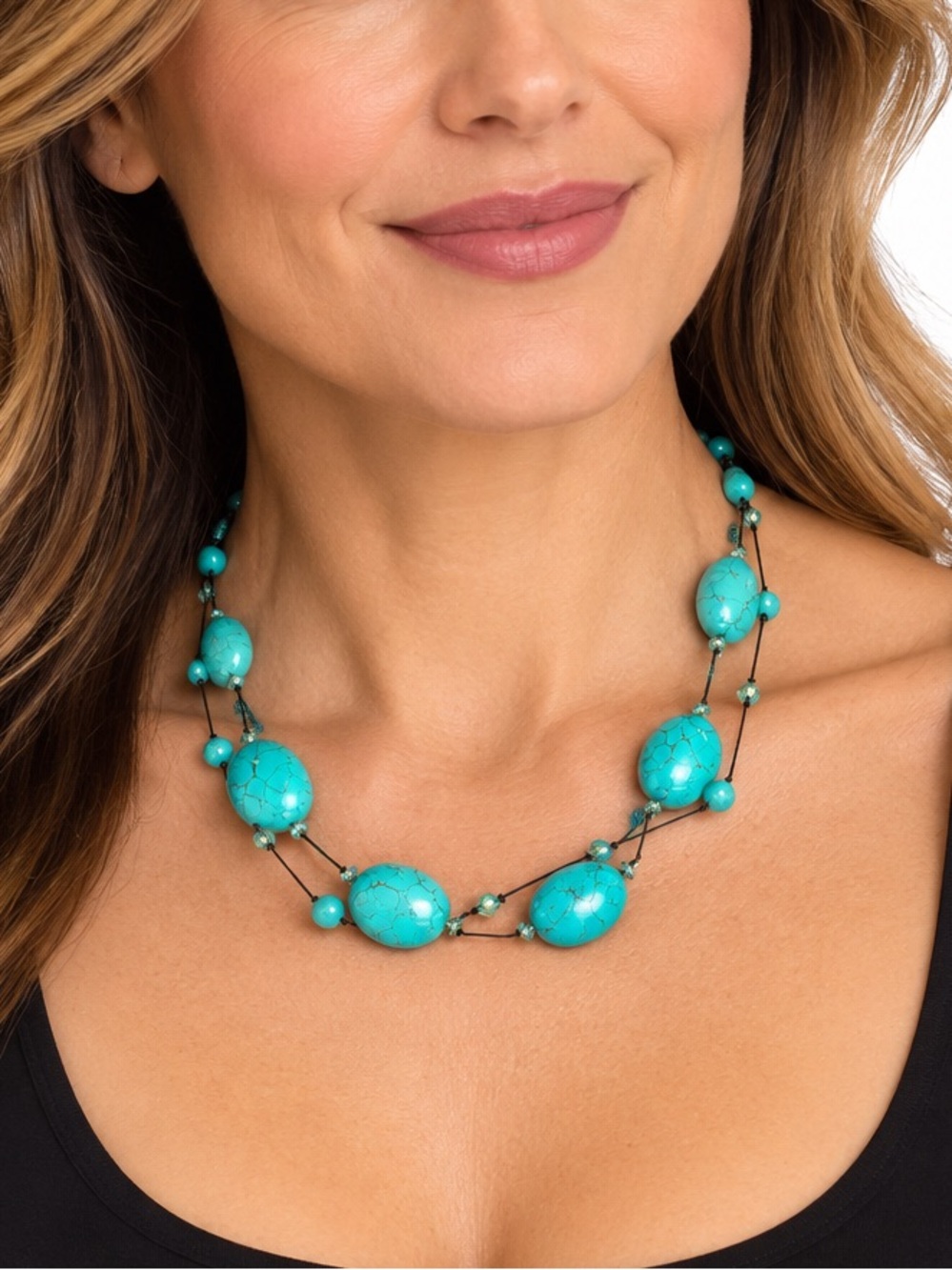 Dabby Reid Turquoise Colored Beaded Necklace